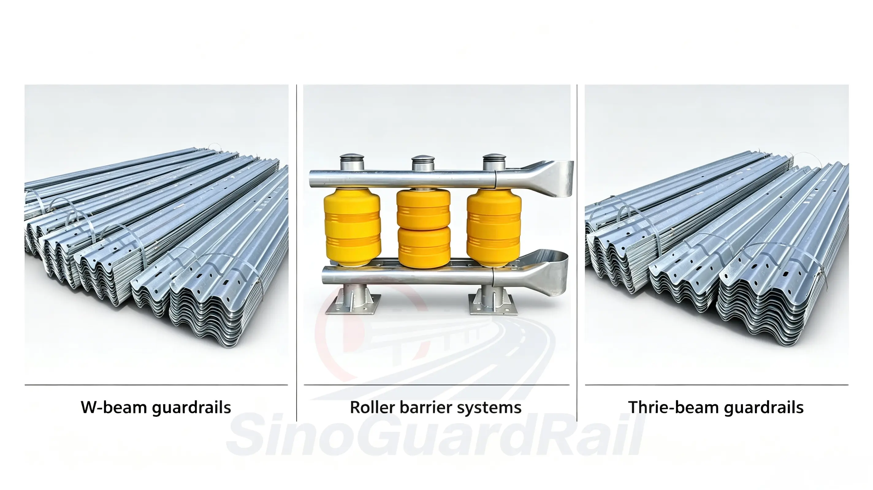 W-beam guardrails Thrie-beam guardrails and roller barrier products