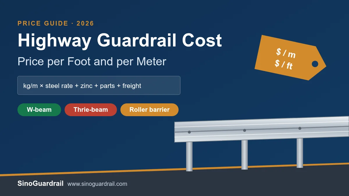 Highway Guardrail Cost per Foot and Meter